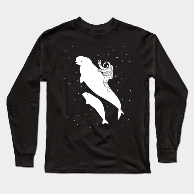 Beluga astronaut Long Sleeve T-Shirt by albertocubatas